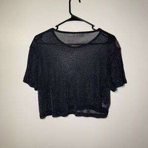 Dazy Black Sheer Crop Top